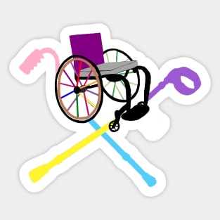 LGBT Queer Wheelchair and Cross Crutches Sticker